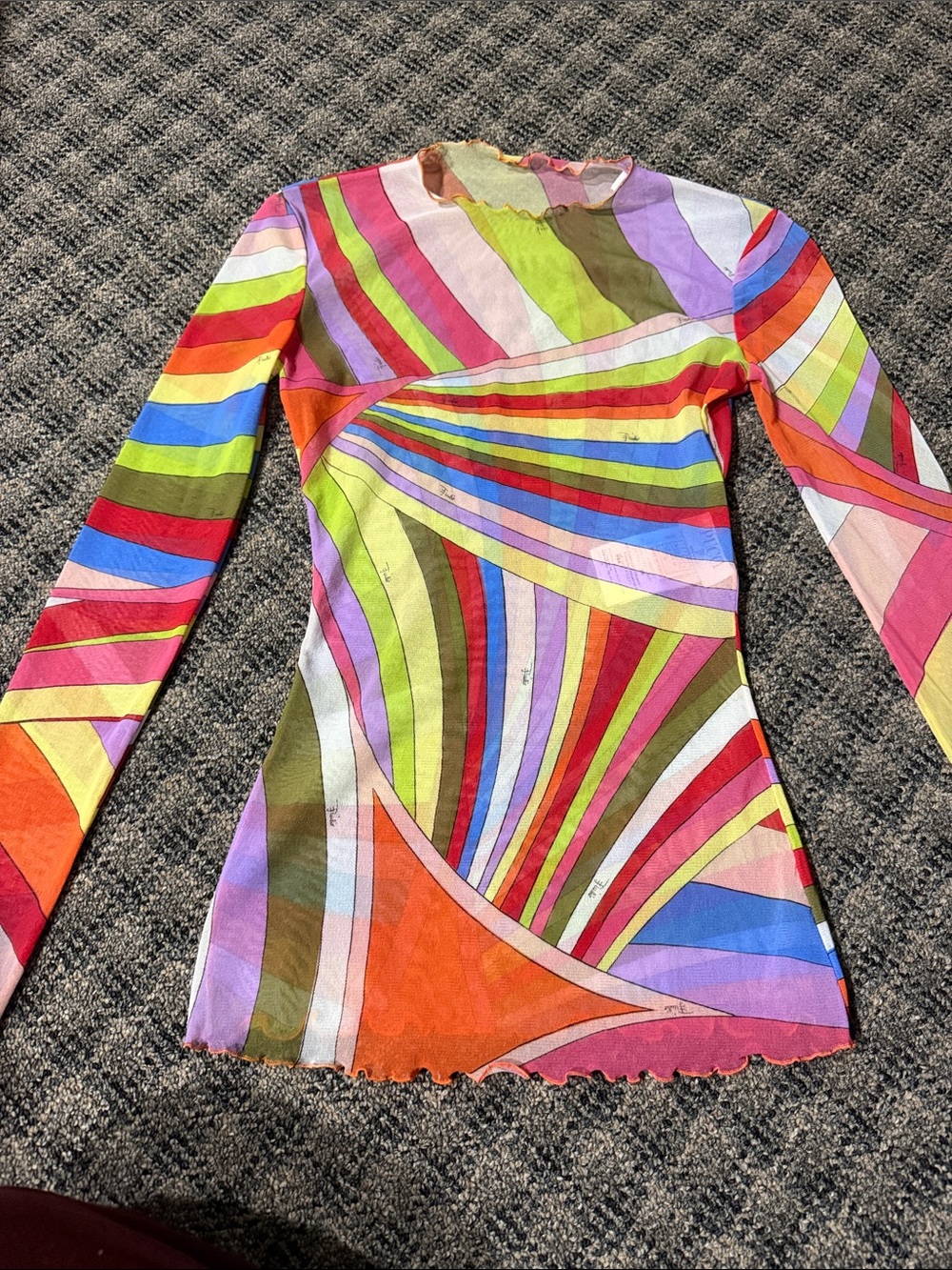 Emilio Pucci Multicolor Swirl Long Sleeve Top
